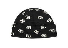 Dolce & Gabbana Logo Intarsia Beanie Black/White