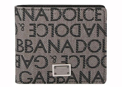 Dolce & Gabbana Logo Jacquard Wallet Beige/Black