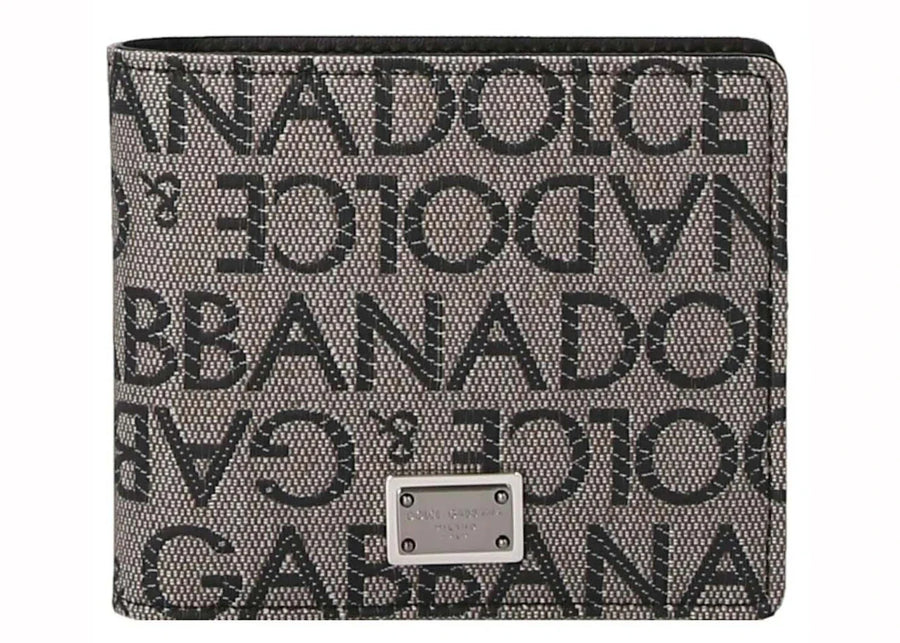 Dolce & Gabbana Logo Jacquard Wallet Beige/Black