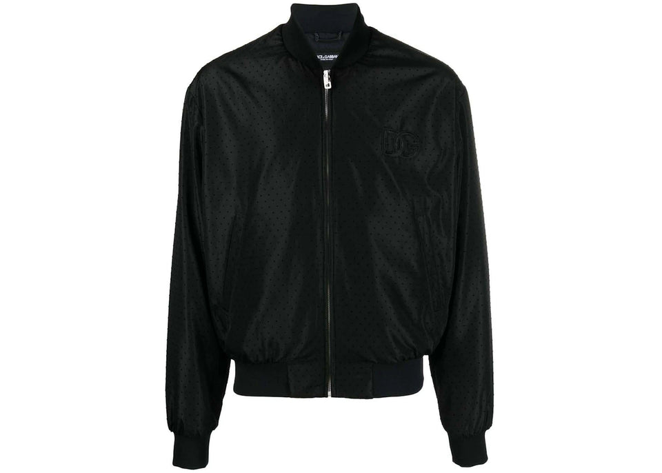 Dolce & Gabbana Logo-Patch Bomber Jacket Black