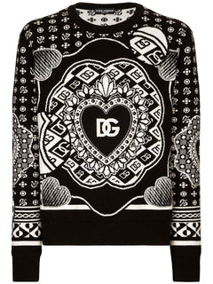 Dolce & Gabbana Logo-Print Jumper Black/White