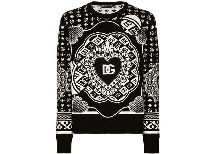 Dolce & Gabbana Logo-Print Jumper Black/White