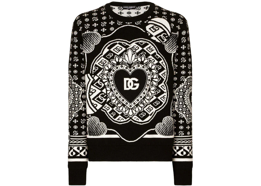 Dolce & Gabbana Logo-Print Jumper Black/White