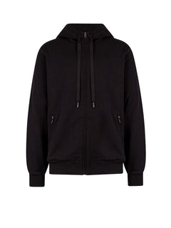 Dolce & Gabbana Man Cotton Stretch Frontal Logo Patch Sweatshirt Black