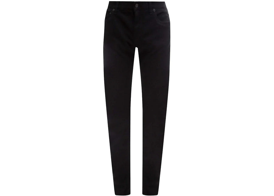 Dolce & Gabbana Man Stretch Cotton Back Embossed Logo Trousers Black