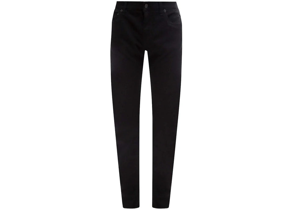 Dolce & Gabbana Man Stretch Cotton Back Embossed Logo Trousers Black