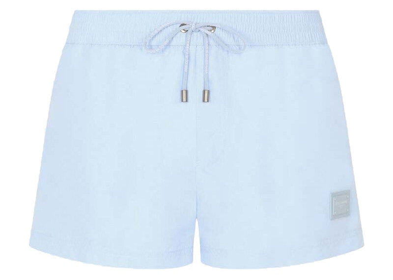 Dolce & Gabbana Shorts Branded Plate Swim Trunks Azure