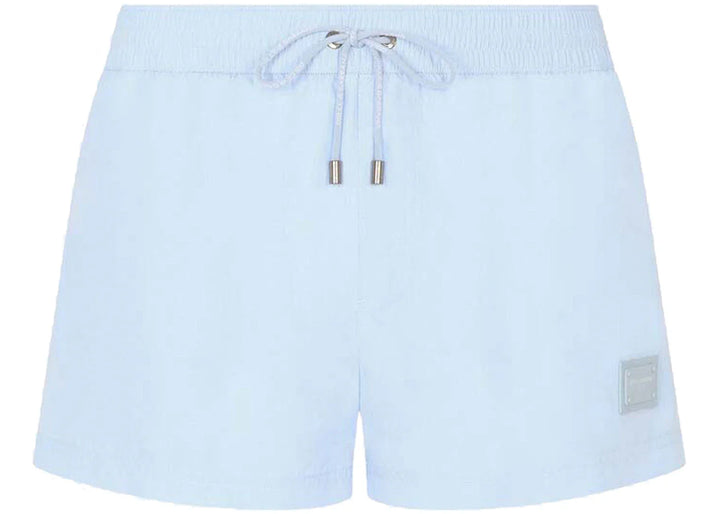 Dolce & Gabbana Shorts Branded Plate Swim Trunks Azure