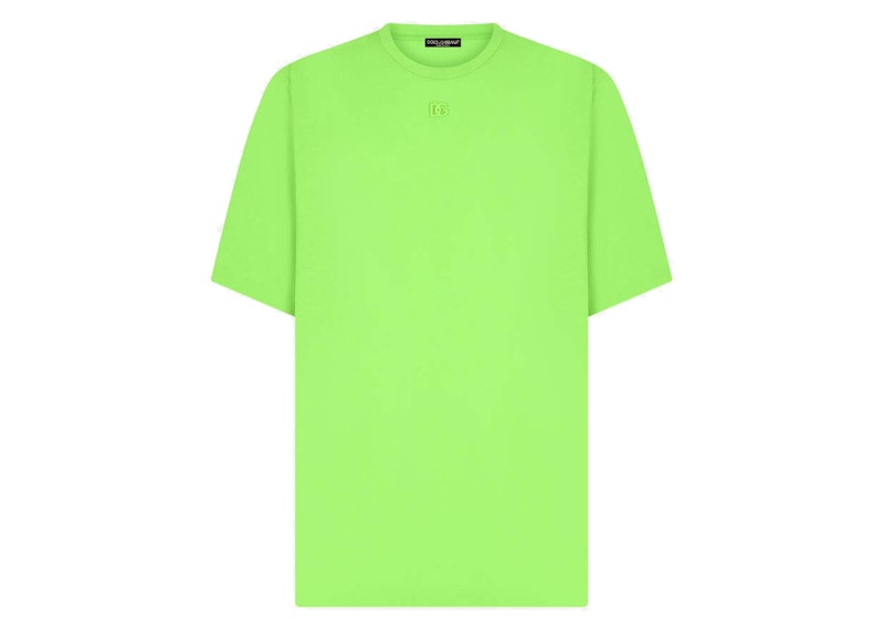 Dolce & Gabbana Technical Jersey Metallic DG Logo T-Shirt Green