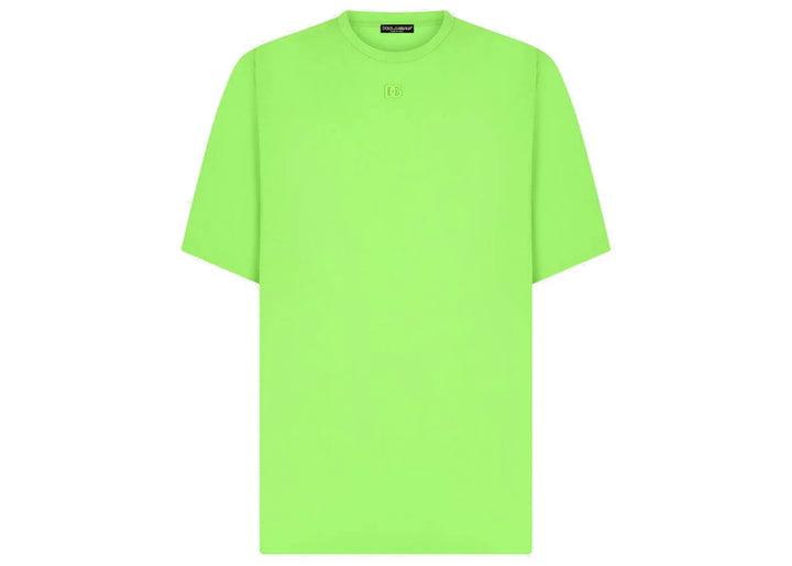 Dolce & Gabbana Technical Jersey Metallic DG Logo T-Shirt Green