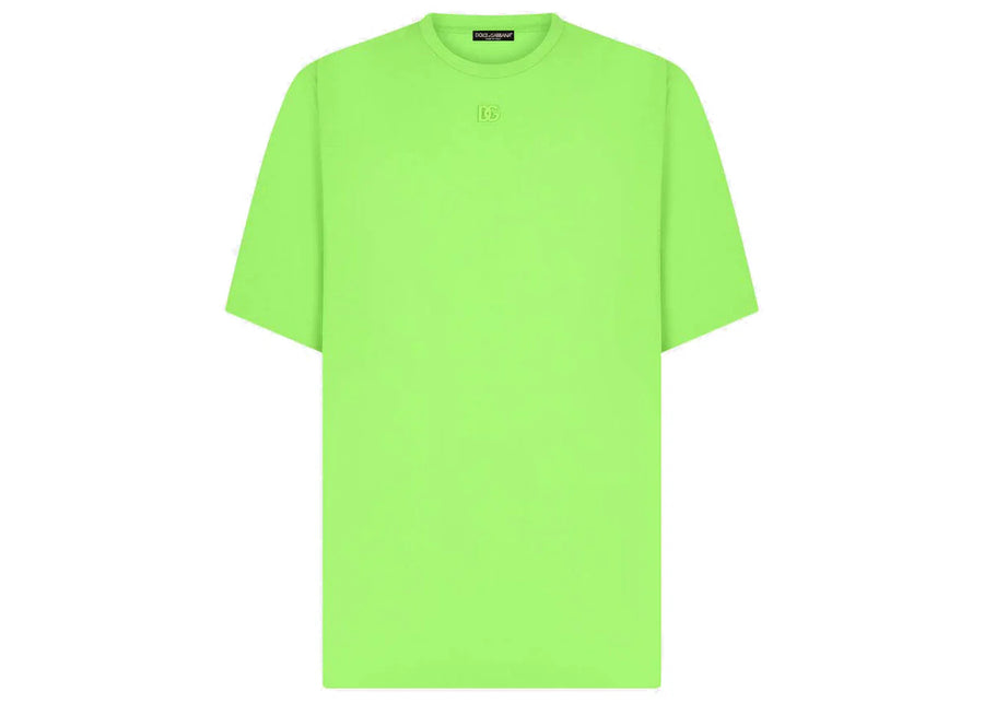Dolce & Gabbana Technical Jersey Metallic DG Logo T-Shirt Green