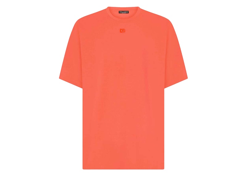 Dolce & Gabbana Technical Jersey Metallic DG Logo T-Shirt Pink