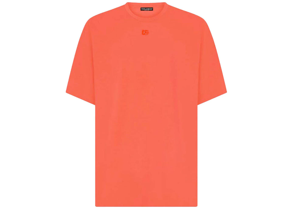 Dolce & Gabbana Technical Jersey Metallic DG Logo T-Shirt Pink