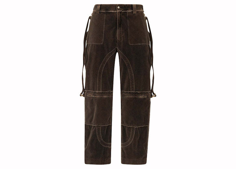 Dolce & Gabbana Velvet Cargo Trousers Brown