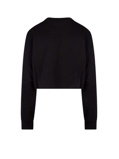Dolce & Gabbana Woman Cotton Frontal Logo Sweatshirt Black
