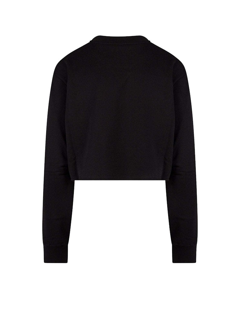 Dolce & Gabbana Woman Cotton Frontal Logo Sweatshirt Black