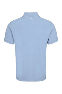 AMI PARIS Stretch cotton piqué polo shirt Blue