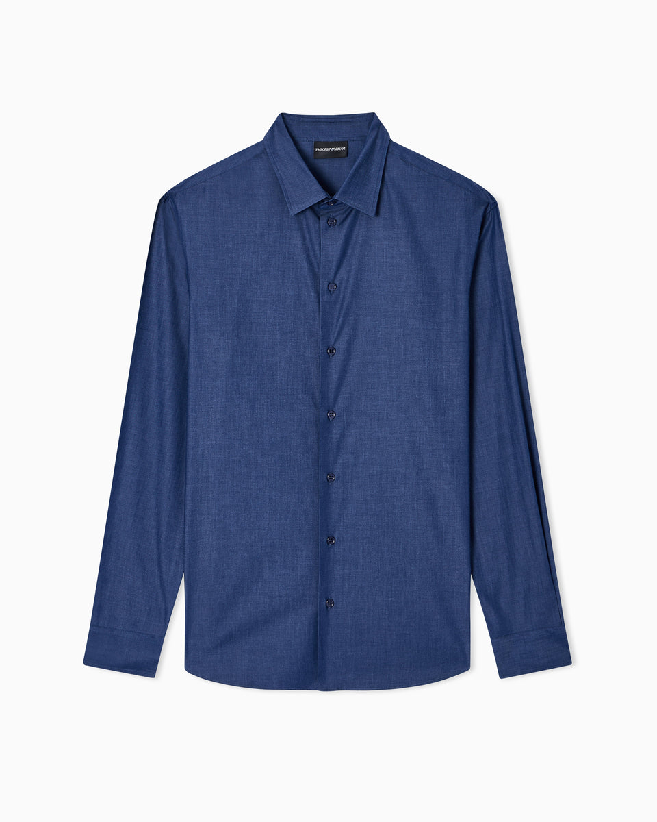 Emporio Armani Denim-effect fabric shirt