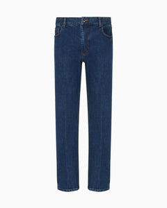 Emporio Armani J76 straight-fit jeans in stretch denim with logo pocket