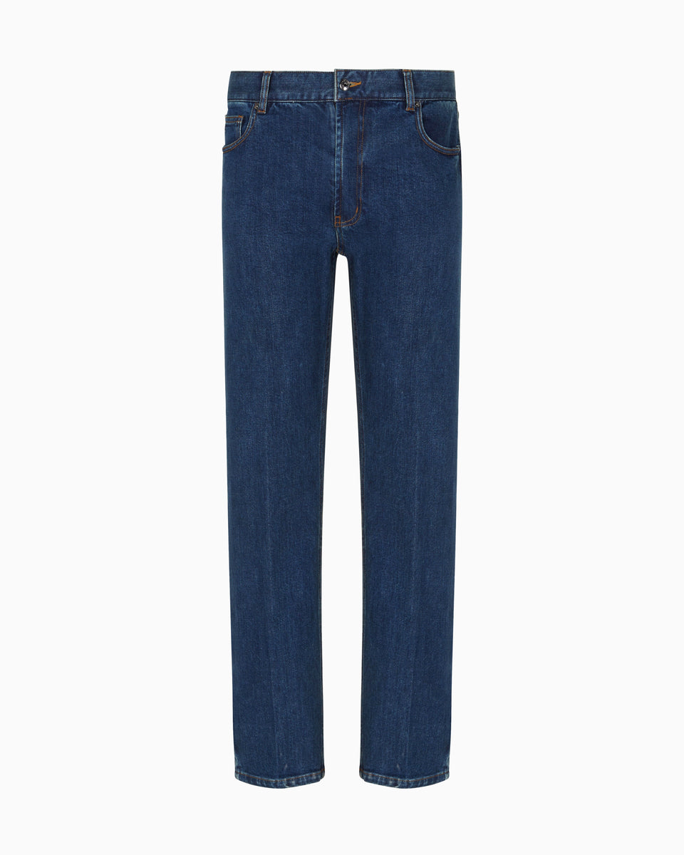 Emporio Armani J76 straight-fit jeans in stretch denim with logo pocket