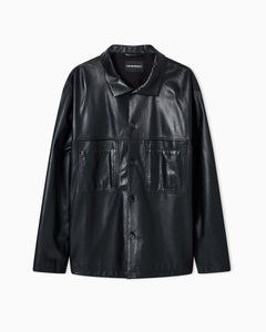 Emporio Armani Ultra light lambskin nappa leather shirt jacket