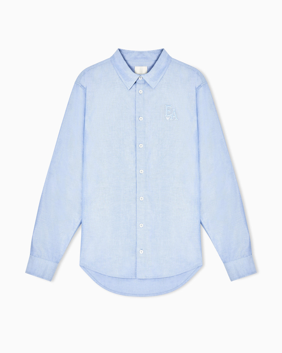 Emporio Armani Eagle Club cotton Oxford shirt with embroidery