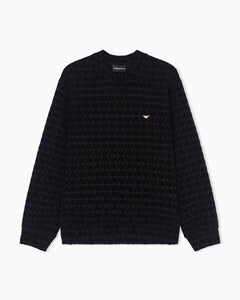 Emporio Armani Lunar New Year double-jersey sweatshirt with all-over flocked eagles