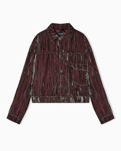 Emporio Armani Blouson in iridescent froissé velvet