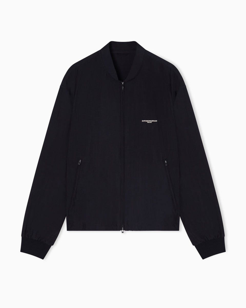 Emporio Armani Nylon blouson with micro logo embroidery