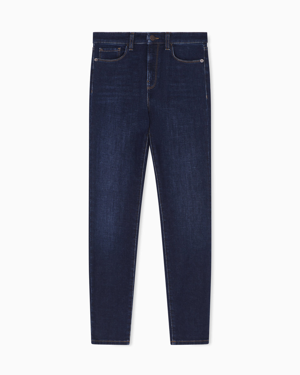 Emporio Armani J20 worn-look, stretch-denim skinny jeans