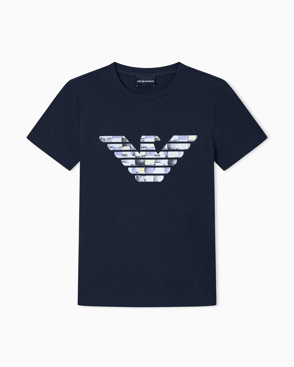 Emporio Armani T-shirt regular fit in lightweight stretch cotton jersey