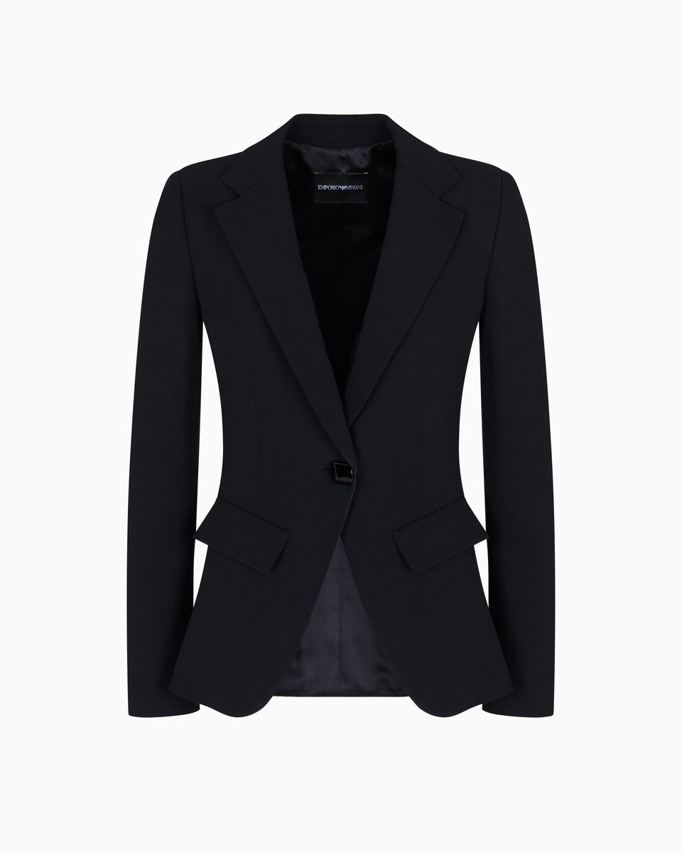Emporio Armani Single-breasted cady crêpe blazer