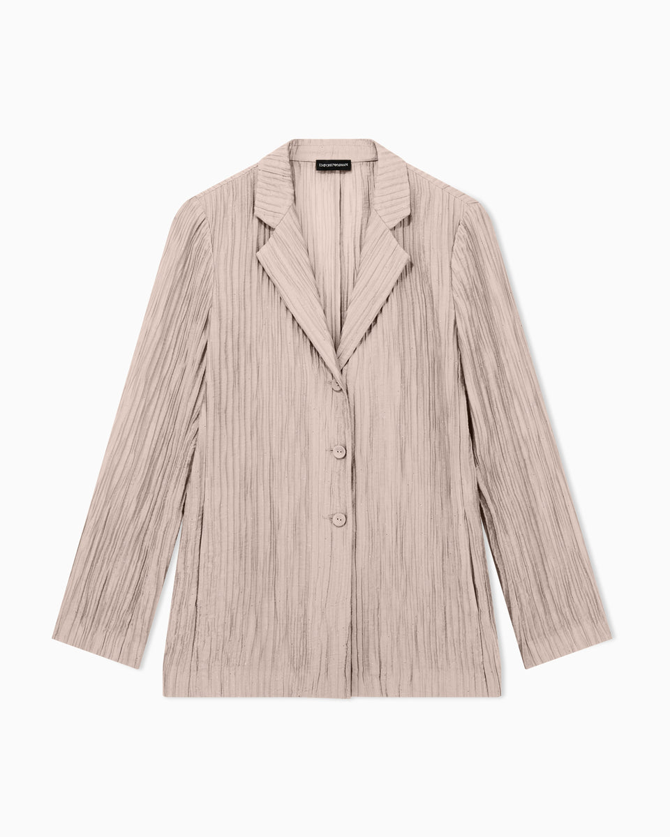 Emporio Armani Single-breasted jacket in sparkling pleated crepon