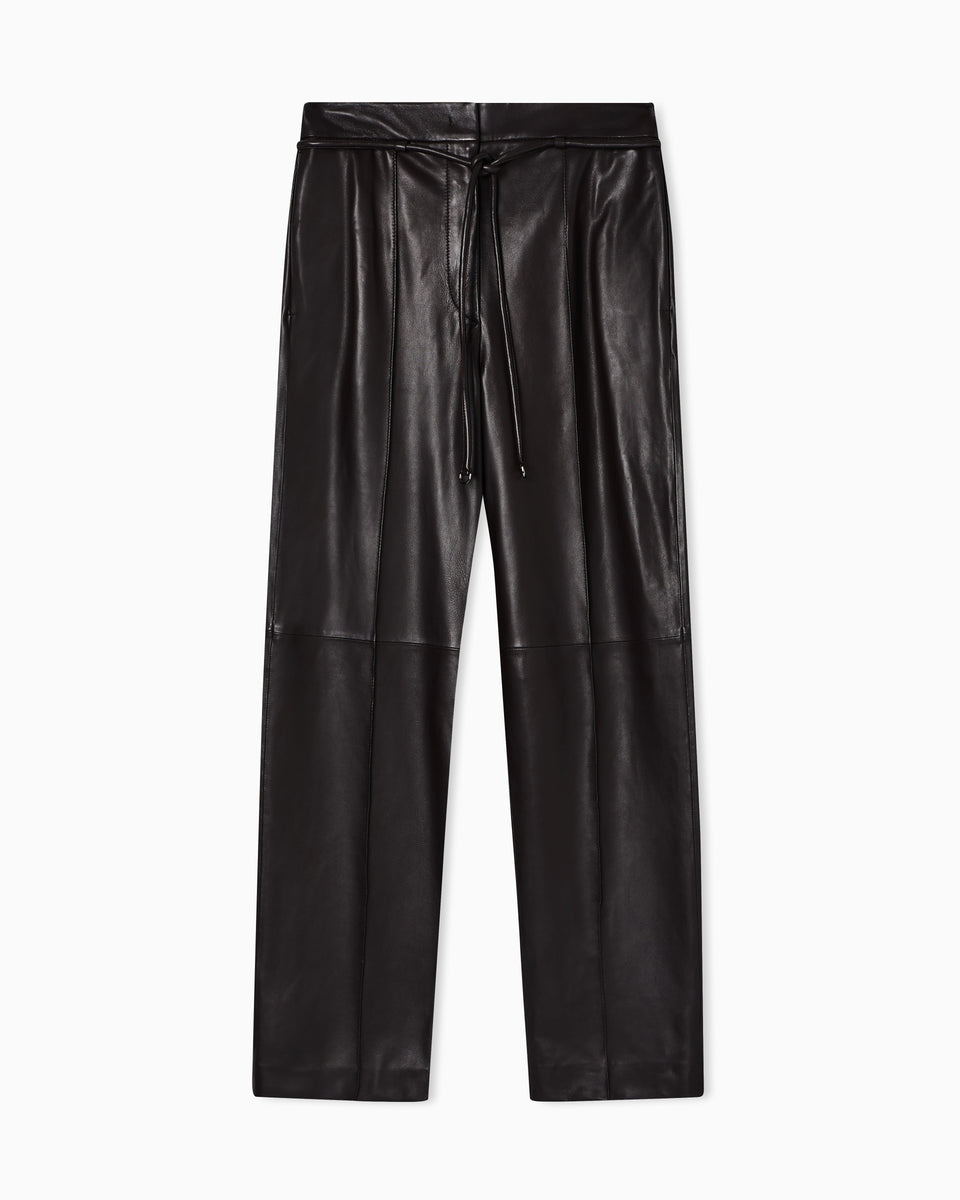 Emporio Armani glove-quality lambskin nappa leather trousers