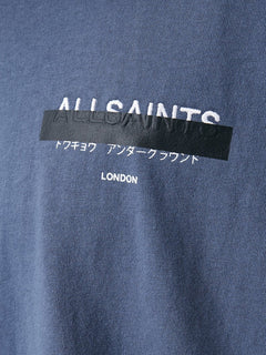 All Saints Blue Redact Shorts Sleeve T-Shirt
