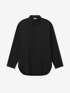 Essentials Cotton Wool Oxford Classic Shirt Black