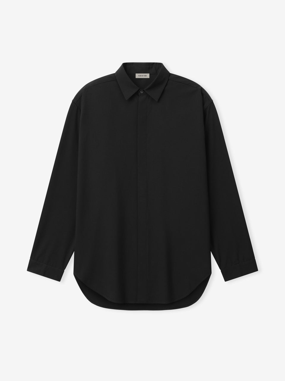 Essentials Cotton Wool Oxford Classic Shirt Black