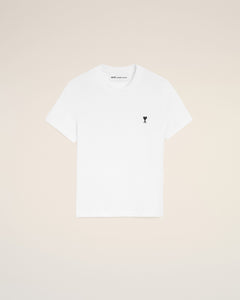 White Cotton Ami De Coeur Cropped T-Shirt Women's