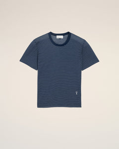 Blue Striped Cotton Ami De Coeur T-Shirt Women's