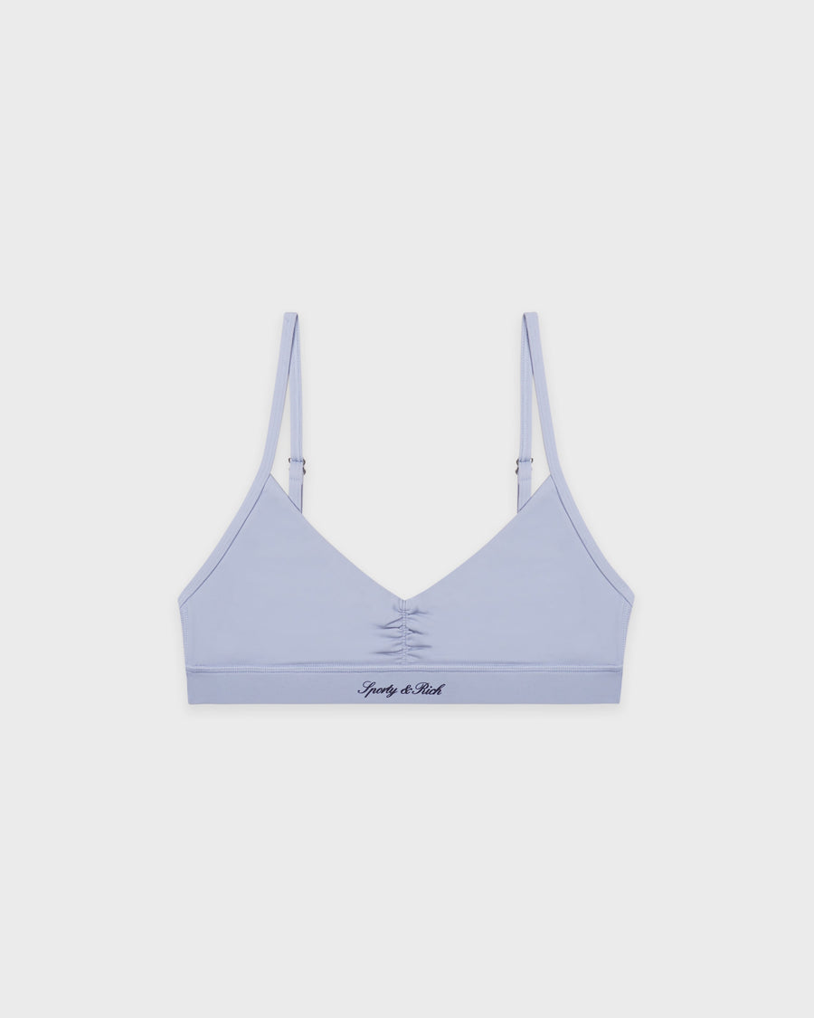 Signature Logo Mini Sports Bra - Faded Blue/White