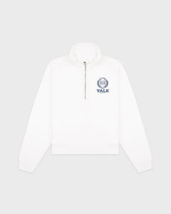 Yale Crest Quarter Zip - White/Navy