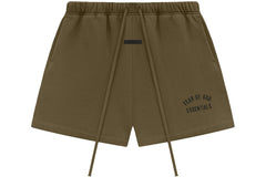 Fear of God Essentials Fleece Soccer Shorts Olive