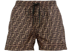 Fendi FF Motif Swim Shorts Brown
