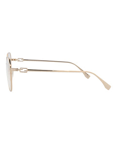 Fendi Round-Frame Metal Optical Frames Gold Gold Transparent (FE50042U-55-028)