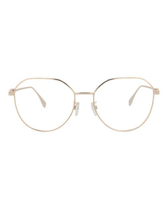 Fendi Round-Frame Metal Optical Frames Gold Gold Transparent (FE50042U-55-028)