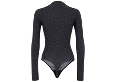 Fendi x SKIMS Mock Neck Long Sleeve Bodysuit Black