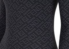 Fendi x SKIMS Mock Neck Long Sleeve Bodysuit Black