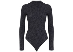 Fendi x SKIMS Mock Neck Long Sleeve Bodysuit Black