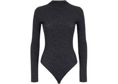 Fendi x SKIMS Mock Neck Long Sleeve Bodysuit Black