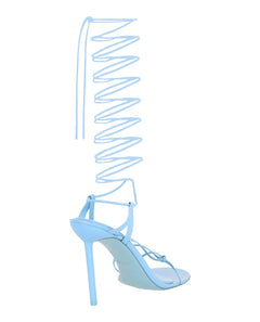 Ferragamo Azha X5 Wrap Tie Heels Blue (Women's)